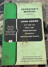 John Deere 415 416 Two & Three Bottom Integral Plow Operator's Manual FCCA25