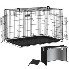 VOUNOT Cage pour chien pliable avec 2 portes verrouillable 122x75x81cm