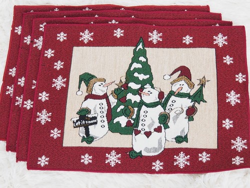 Snowman tapestry placemats - snowman,