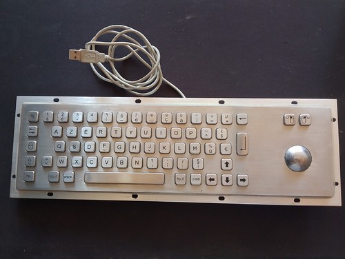Clavier trackball acier - trackball,