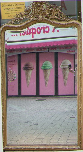 Miroir glace cheminée - glace, de