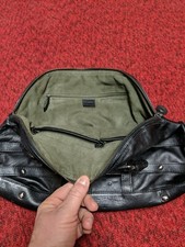 VIA SPIGA Medium Black  Leather Shoulder Hobo Tote Satchel Purse Bag