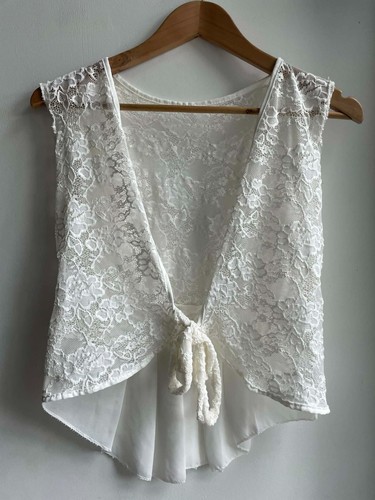 Gilet noué dentelle - gilet,