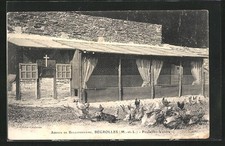 Old postcard Bégrolles, Bellefontaine Abbey, chicken coop-aviary 