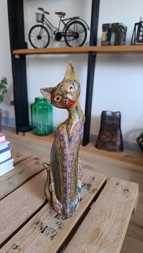 Statuette chat décorative - , en