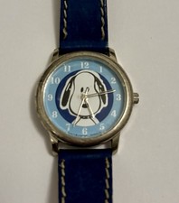 Snoopy peanuts clock montre vintage bleu Opex collection