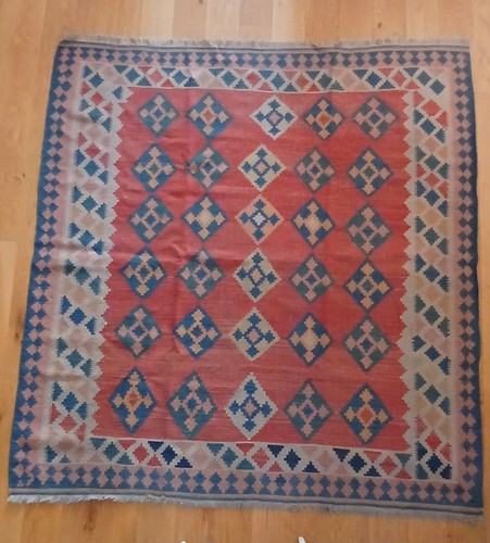 Tapis kilim laine - laine, à