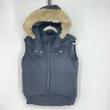 BENCH black Puffer pushbroom Vest‎ Faux Fur Trim Sz M