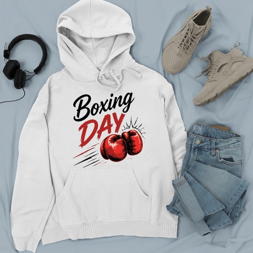 Hoodie boxing day rouge - rouge, gants