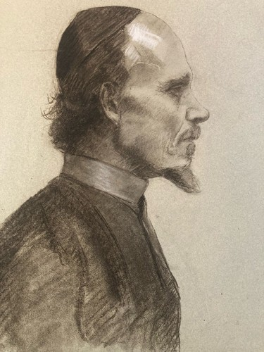 Dessin crayon portrait - dessin, barbe