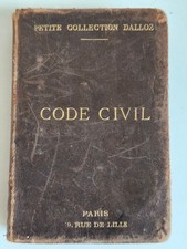 Livre Code Civil petite collection Dalloz ancien 1910 Collection