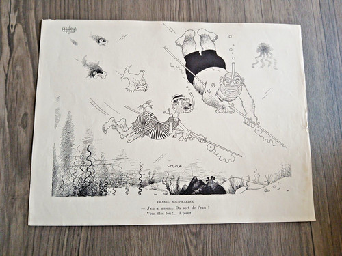 Dessin dubout 32x24cm - dessin,