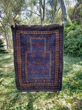 Handmade Persian Baloch Afghan Rug / Prayer Rug Antique Vintage Baluch 