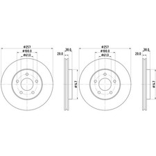 2x HELLA Pagid Disques Ø257mm Avant Convient pour Chrysler Daytona Ça Le Nouveau