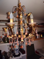 Grand Lustre en métal doré