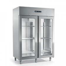 Armoire vitrée négative ventilée 1400 Litres 2 portes, 56 x GN 2/1, avec groupe,