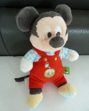 L. DOUDOU POUET MICKEY NICOTOY SALOPETTE ROUGE ARROSOIR NAVET RADIS 16cm - TTBE