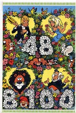 Olivier Rameau Dany Bande de 4 autocollants Loterie nationale Belge Comme neuf