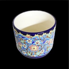 Cache pot en faïence émaux