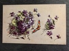 CP ILLUSTRATED BUTTERFLY PURPLE FLOWERS - SPOTTED - 59690