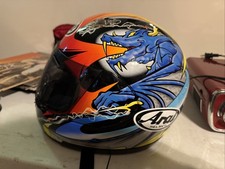 Arai Quantum/f Size Large: Dragon- Blue, Red, Yellow, Orange
