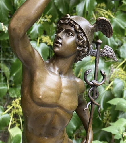 Bronze mercury sculpture - bronze,