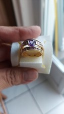 bague or 18 carats Améthyste anciennes tailles 54 5g 28pierre 