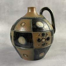 Pichet cruche bouteille en céramique portugaise marqué 025 A décor géométrique