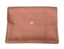 Vintage Sacoche International Leather Clutch Portfolio in British Tan EUC 15×11