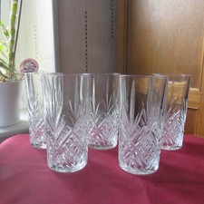 5 orangeade crystal glasses d arches model masquerade H 14.5 cm