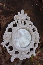 P858.655   MIROIR   FIGURINE STATUETTE  ANGE BLANC   MYSTIQUE CHERUBIN BEBE FEE