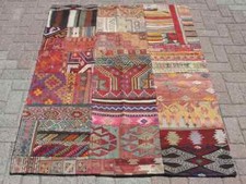 Tapis kilim patchwork de zone, tapis de zone vintage, tapis de zone décoratifs