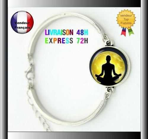 Bracelet cabochon verre - , lotus