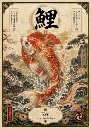 Photo koi carpe japonaise - photo, a4