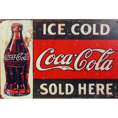 Plaque coca cola ice - -ice, cold