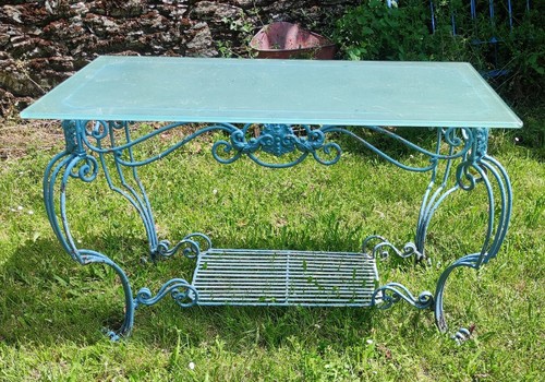 Ancienne table console fer - ancienne,