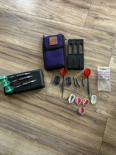 Vintage Dart Set Lot -Holder Case, Flights & more