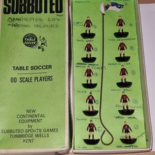 Subbuteo Manchester Man City Away Colours 1970's Boxed Table Soccer Football 