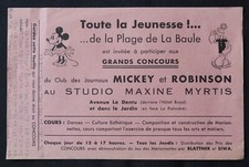 Publicité Club Journal Mickey WD Plage de La Baule Minnie Popeye Studio Myrtis