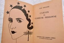 Deharme (Lise). Cahier de curieuse personne + dédicace