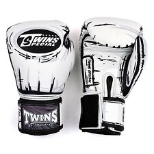 Gants De Boxe Muay Thai En Cuir Blanc Pour Twins, Kick, Sparring Et Entraînement
