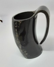 Tasse médiévale en corne à boire viking à finition naturelle, bière, vin, tas...