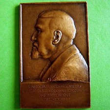 L@@k Art Deco Alfred Soupart Engineers 1912 Bronze Plaque Medal by DEVILLEZ!