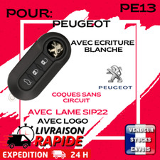 Coque clé 3 boutons pour PEUGEOT BOXER + LOGO ECRITURE BLANCHE coffre