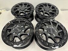 4-2024-2025 CAN AM MAVERICK R WHEEL FRONT OR REAR 16x7 BLACK BEADLOCK 1 MILE.