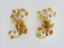 Pair of Italian Gold Foliage Gold Leaf Wall Sconces