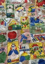 Handmade Vintage Quilted Kids Sleeping Bag/Tummy Time Mat