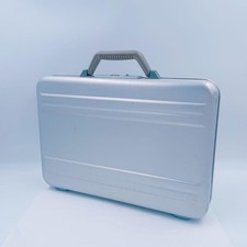 Used Zero Halliburton Aluminum Attache Case Silver Dial Lock Business Bag Japan