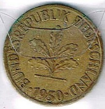 10 pfennig 1950. Numéro 3.    
