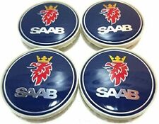 4x SAAB 93 9-3 95 9-5 98-14 MY BLUE ALLOY WHEEL CENTRE CENTER HUB CAPS 2100004